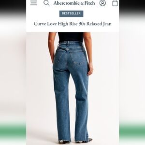NWT Abercrombie & Fitch Curve Love 90s Relaxed High Rise Jeans